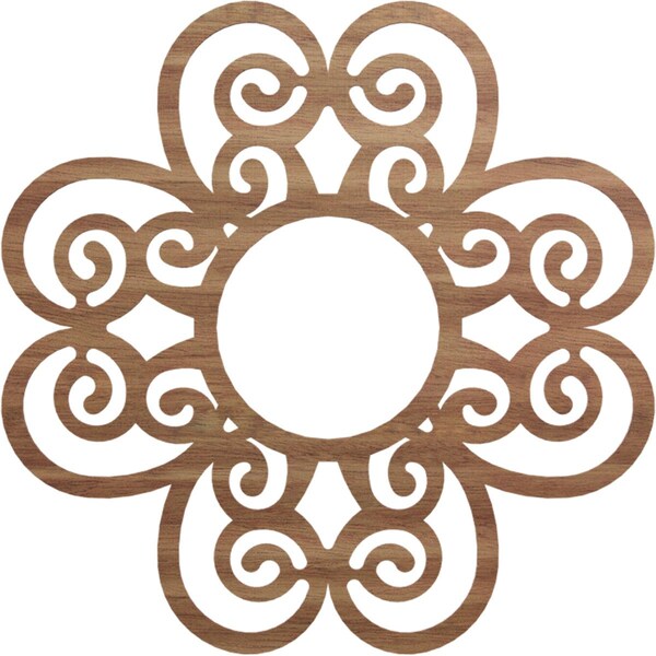 Ekena Millwork Cohen Wood Fretwork Pierced Ceiling Medallion, Walnut, 40"OD x 13 5/8"ID x 1/4"T CMWP40X40X0250COWA - main